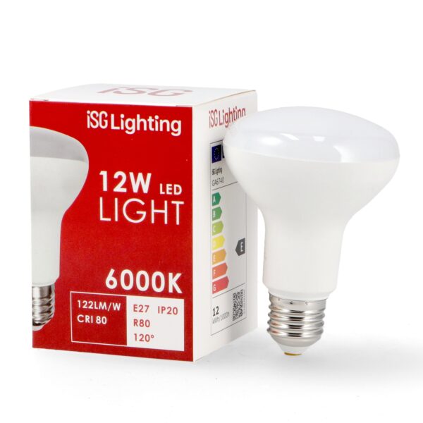Lâmpada LED E27 R80 12W  6000K