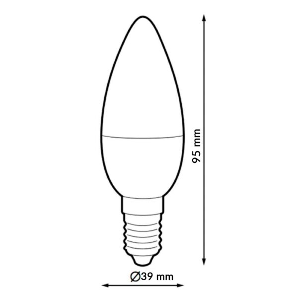 Lâmpada LED C37 E14 6W  6000K - Image 2