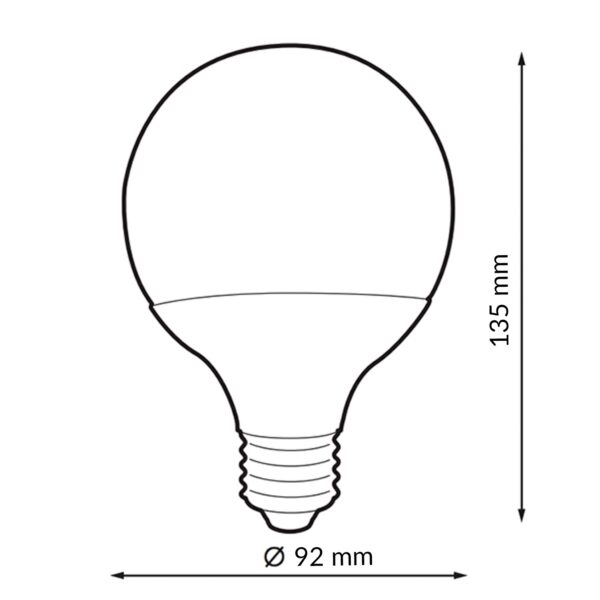 Lâmpada LED E27 G95 15W  2700K - Image 2