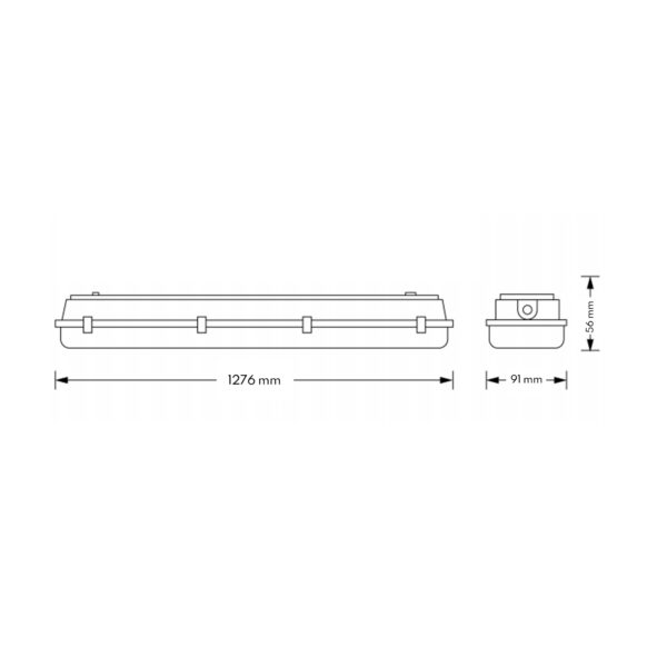 Armadura estanque para dois tubo LED Lage 1200 mm - Image 2