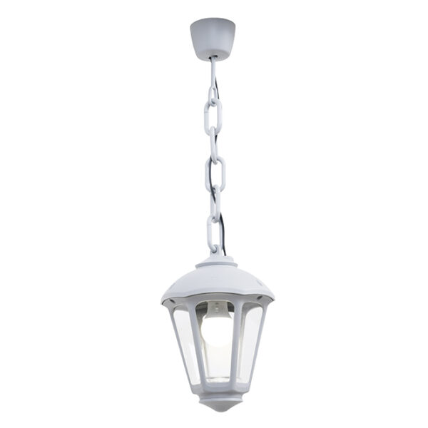 Suspensão GIAMPY 1xE27 IP55 C.21xL.21xAlt.75cm resina branca
