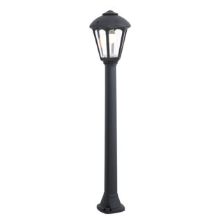 Pilar GIAMPY 1xE27 IP55 C.21xL.21xAlt.99,5cm resina preta
