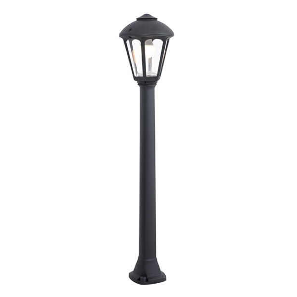Pilar GIAMPY 1xE27 IP55 C.21xL.21xAlt.99,5cm resina preta