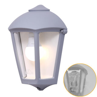 Aplique FABIO 1xE27 IP55 C.21,5xL.11,5xAlt.29cm resina cinzenta