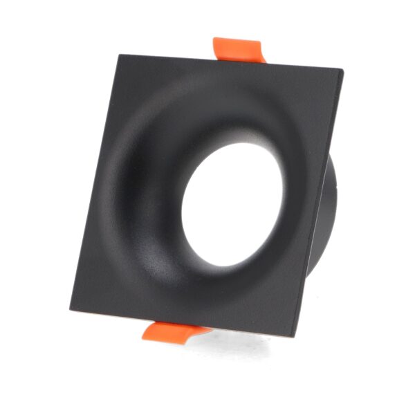 Aro Fixo Quadrado Preto Serie Infinity para GU10/MR16