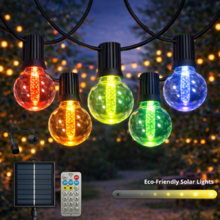 Grinalda LED Solar de 15 lâmpadas 7,5M Exterior IP54 cabo elétrico RGB+W