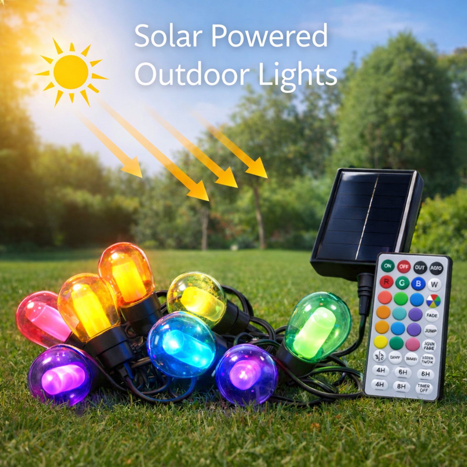 Grinalda LED Solar de 10 lâmpada 8M Exterior IP54 RGB+W - Image 3