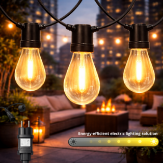 Grinalda de 10 lâmpadas 6,5M Exterior IP44 cabo elétrico  2700K