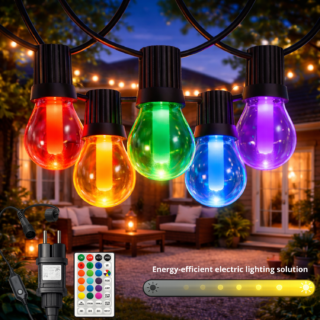 Grinalda de 10 lâmpadas 8M Exterior IP44 cabo elétrico  RGB+W