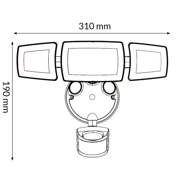 Aplique LED Solar Black Security CCT - Image 2