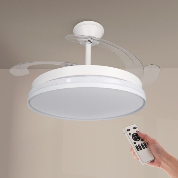 Ventoinha de Teto LED White Cami Star Ø107 cm CCT