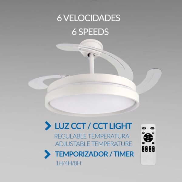 Ventoinha de Teto LED White Afar Star Ø107 cm  CCT - Image 2