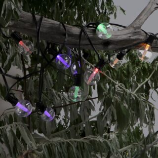 Grinalda LED Solar de 15 lâmpadas 7,5M Exterior IP54 cabo elétrico RGB+W