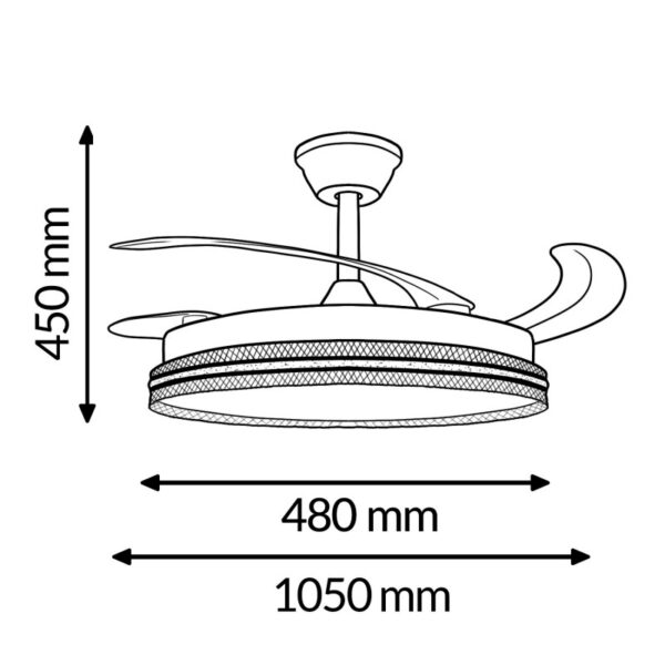 Ventoinha de Teto LED Black Aline ø106 Cm CCT - Image 2