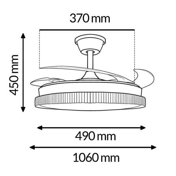 Ventoinha de Teto LED White Diamond ø106 Cm - Image 2