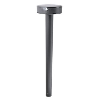 Foco com espigão FIORINA 2W LED 4000K c/sensor movimento e painel solar IP55 Alt.78xD.16cm preto