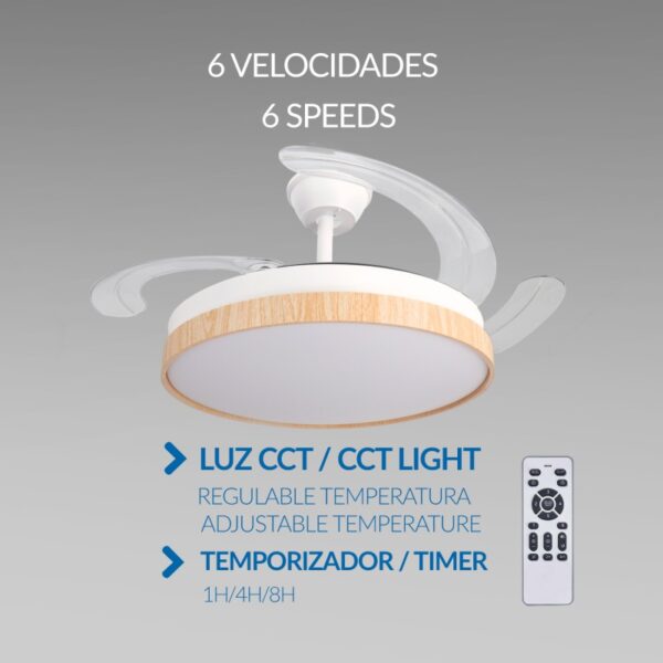 Ventoinha de Teto Led White Plant ø106 Cm CCT - Image 2