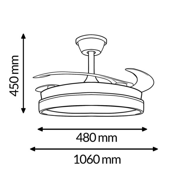 Ventoinha de Teto LED White Brooks Ø106 cm  CCT - Image 3