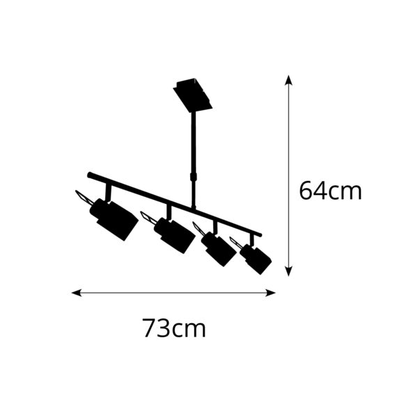 Candeeiro de tecto COLORADO 4xG9 C.73xL.15xAlt.Reg.cm cromado - Image 2