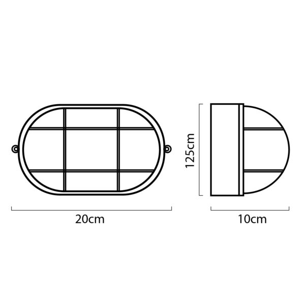 Aplique CAIA pequeno IP44 1xE27 C.20xL.10xAlt.12,5cm policarbonato (PC) + vidro branco - Image 3