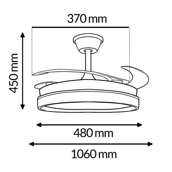 Ventoinha de Teto LED White Brooks Ø106 cm  CCT - Image 2