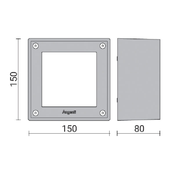 Plafond QUADRA IP65 1xR7S 78mm C.15xL.8xAlt.15cm antracite - Image 2