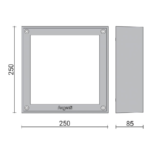 Plafond QUADRA MAX IP65 1xG24d-3 C.25xL.25xAlt.8,5cm antracite - Image 2