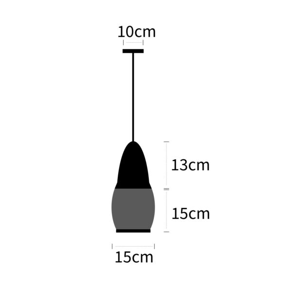 Suspensão CAPITOLINA 1xE27 Alt.Reg.xD.14cm preto/ambar - Image 2