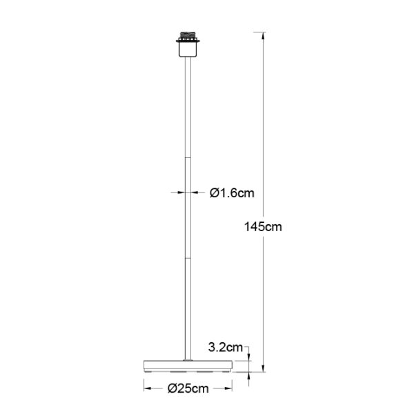 Base para candeeiro de pé MALDIVAS 1xE27 Alt.147xD.25cm níquel - Image 2