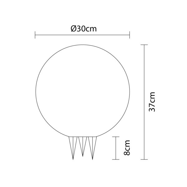 Bola de luz com espigão BONINA IP65 1xE27 Alt.37xD.30cm cor granito - Image 3