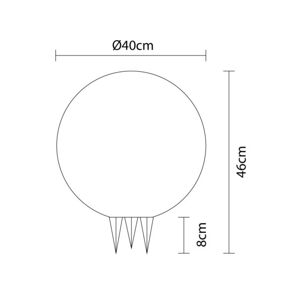 Bola de luz com espigão BONINA IP65 1xE27 Alt.46xD.40cm cor granito - Image 3