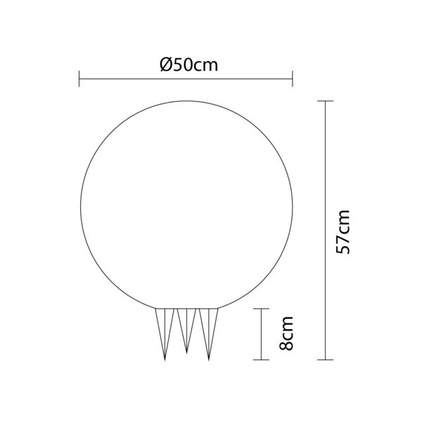 Bola de luz com espigão BONINA IP65 1xE27 Alt.57xD.50cm branco - Image 3