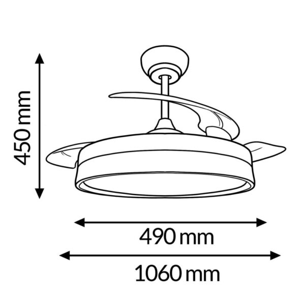 Ventoinha de Teto LED Black Loki Ø106 cm  CCT - Image 2