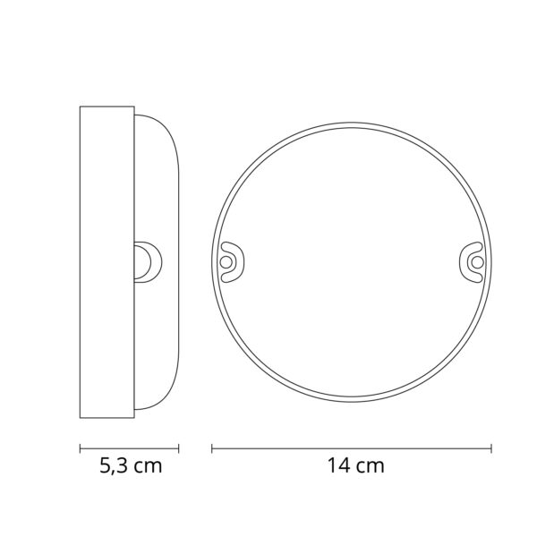 Aplique SURF ECOVISION redondo IP65,3 1x9W LED 900lm 4000K 120°Alt.5,3xD.14cm branco - Image 3