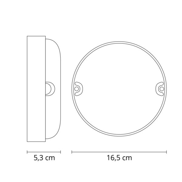 Aplique SURF ECOVISION redondo IP65,3 1x18W LED 1800lm 4000K 120°Alt.5,3xD.16,5cm branco - Image 3