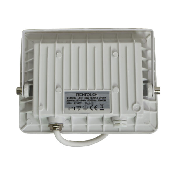 Projector X2 SUPERVISION IP65 1x30W LED 3000lm 2700K 120°C.16xL.2,8xAlt.12cm branco - Image 2