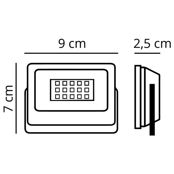 Projector X2 ECOVISION PRISMA IP65 1x10W LED 800lm 6400K 120°C.9xL.7xAlt.2,5cm branco - Image 2