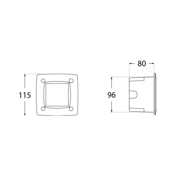 Aplique de encastrar LETI 1xGX53 IP66 C.11,5xL.8xAlt.11,5cm resina cinza - Image 3