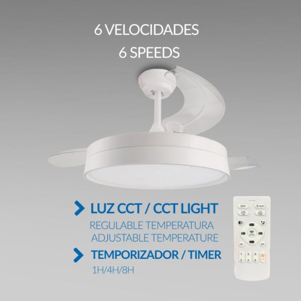 Ventoinha de Teto LED White Loki Ø106 cm  CCT - Image 4