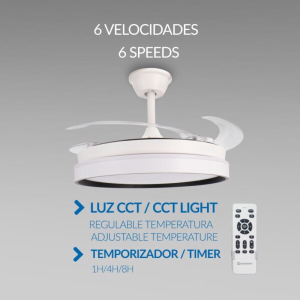 Ventoinha de Teto LED White Brooks Ø106 cm  CCT - Image 5