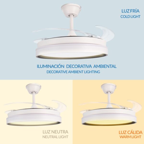 Ventoinha de Teto LED White Brooks Ø106 cm  CCT - Image 6