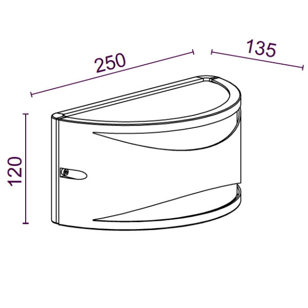 Aplique MERIDIAN IP65 1xE27 C.25xL.13,5xAlt.12cm antracite - Image 2
