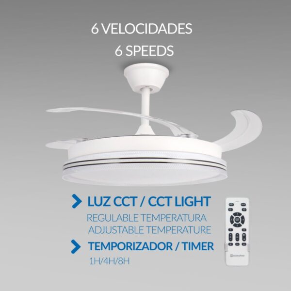 Ventoinha de Teto LED White Decor Ø106 cm  CCT - Image 4