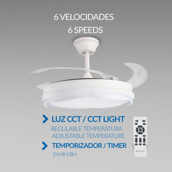 Ventoinha de Teto LED White Plant Ø106 cm  CCT - Image 4