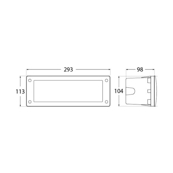 Aplique de encastrar LETI 1xE27 IP66 C.29,3xL.9,8xAlt.11,3cm resina cinza - Image 2