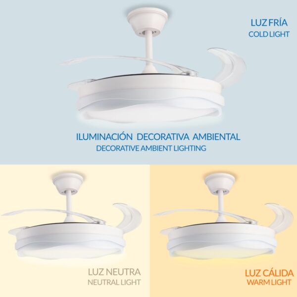 Ventoinha de Teto LED White Plant Ø106 cm  CCT - Image 5