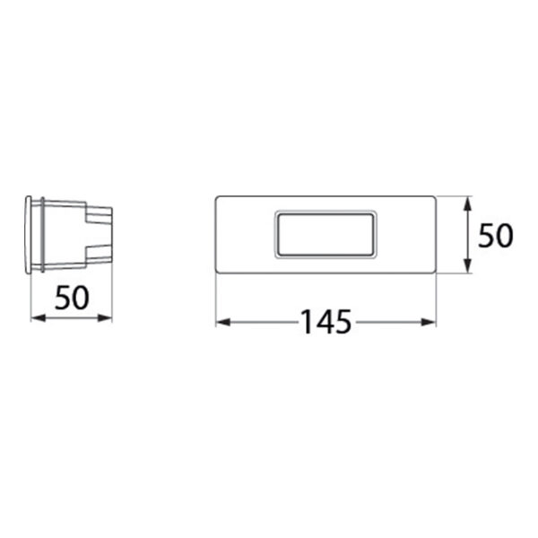 Aplique de encastrar NINA 1xR7s (78mm) 3,5W botãoCCT (3cores) IP55 C.14,5xL.5xAlt.5cm cinza - Image 2