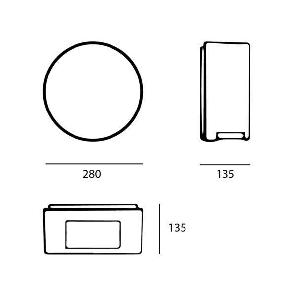 Aplique FLAT IP65 1xG12 L.13,5xD.28cm Antracite - Image 2