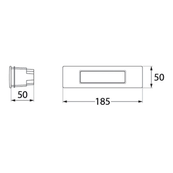 Aplique de encastrar NINA 1xR7s(118mm) 7,5W botãoCCT (3cores) IP55 C.18,5xL.5xAlt.5cm cinza - Image 2