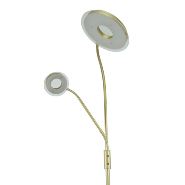 Candeeiro de pé GENOVA com braço de leitura 28W+7W LED 3000-6500K Alt.179xD.25cm dourado - Image 2